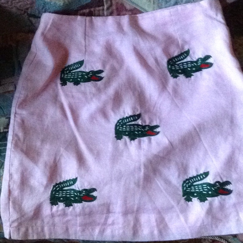 Alligator embroidered skirt